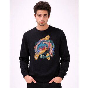 Eleven Paris Nolan Embroidered Crew Neck Pullover Sweatshirt